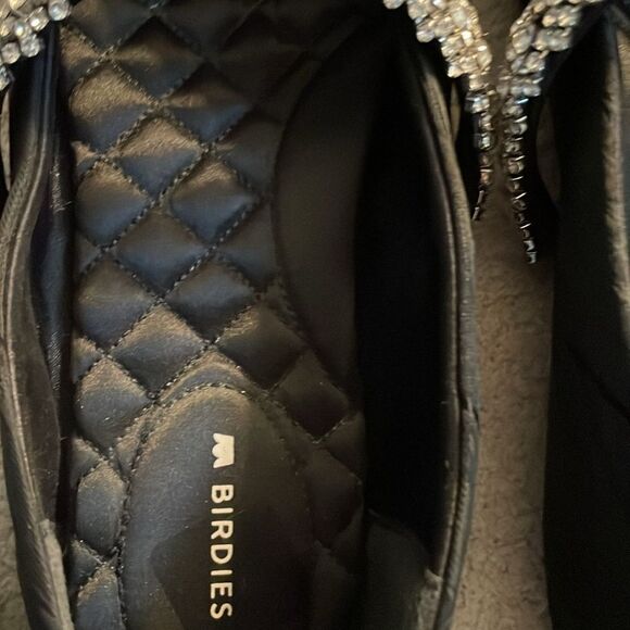 Birdies Goldfinch Crystal Toe Strap Flat in Onyx Bracelet Jacquard Size 8.5 - Picture 8 of 10